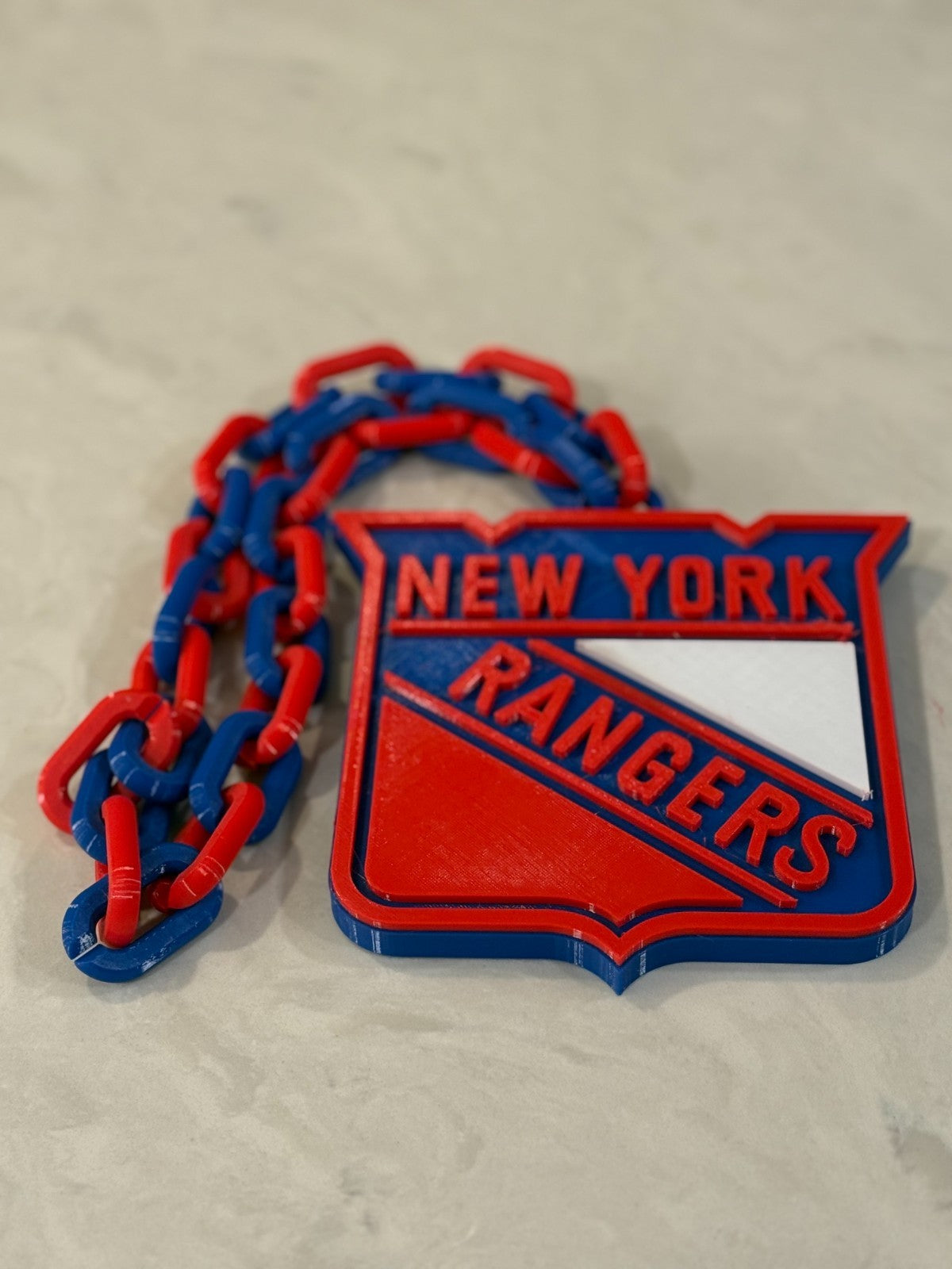 New York Rangers Oversized Logo Necklace, Hype Chain “No BS”