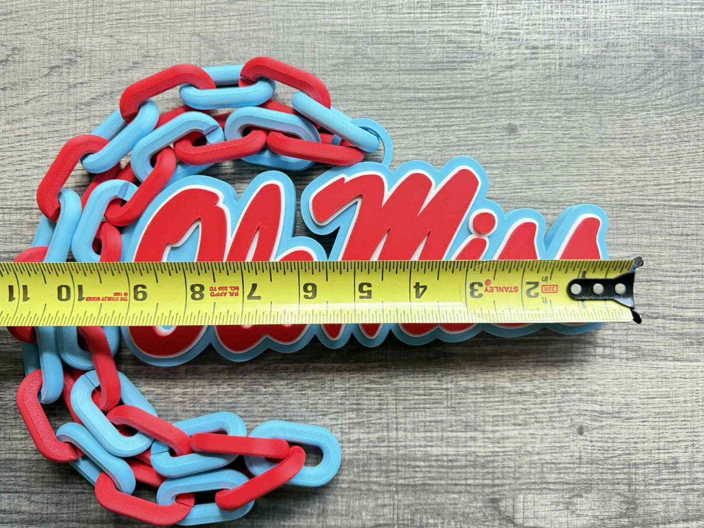 Ole Miss Rebels Logo Oversized Necklace, Hype Chain [Made To Order]