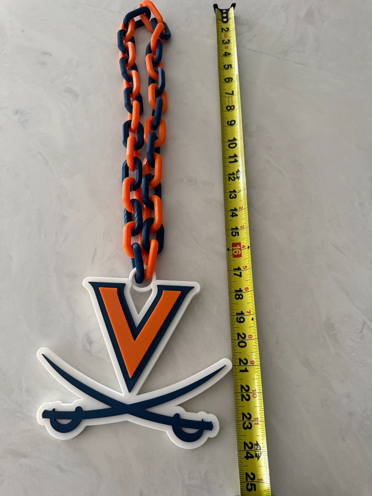 Virginia Cavaliers Logo Necklace Oversized Hype Chain Handmade 3D Printed
