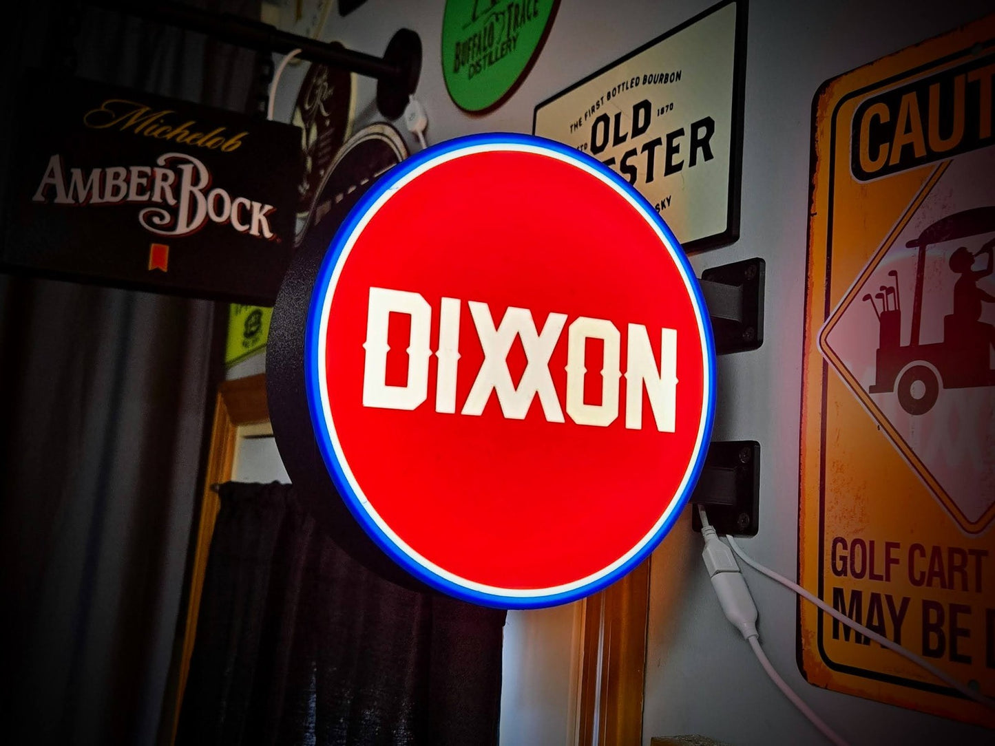 DIXXON 12 Inch Light Box LED Sign 3D Printed Wall Decor Man Cave Garage