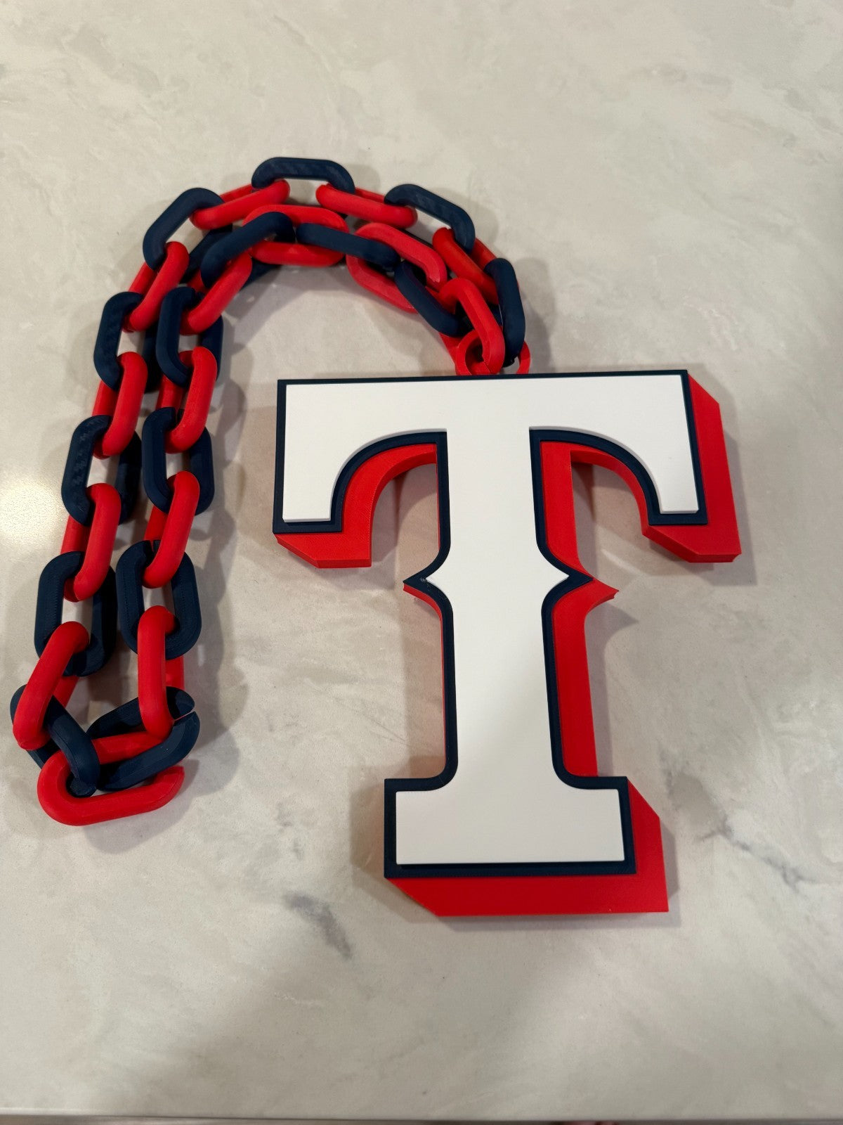 Texas Rangers Oversized Turnover Chain Necklace Pendant HandMade 3D Printed