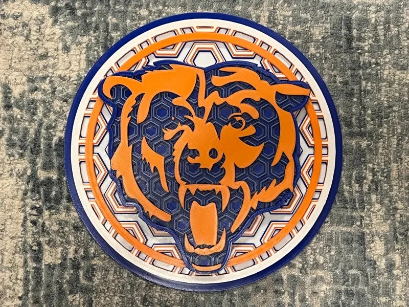 Chicago Bears Wall Art Or Display 3D printed Dimensional Mosaic
