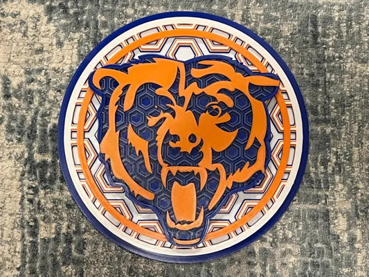 Chicago Bears Wall Art Or Display 3D printed Dimensional Mosaic