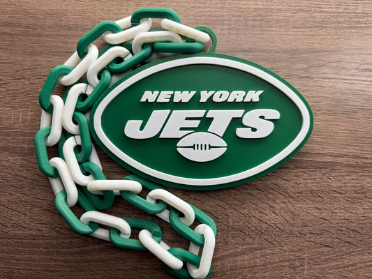 New York Jets Oversized Necklace, Pendant Chain [Made To Order]