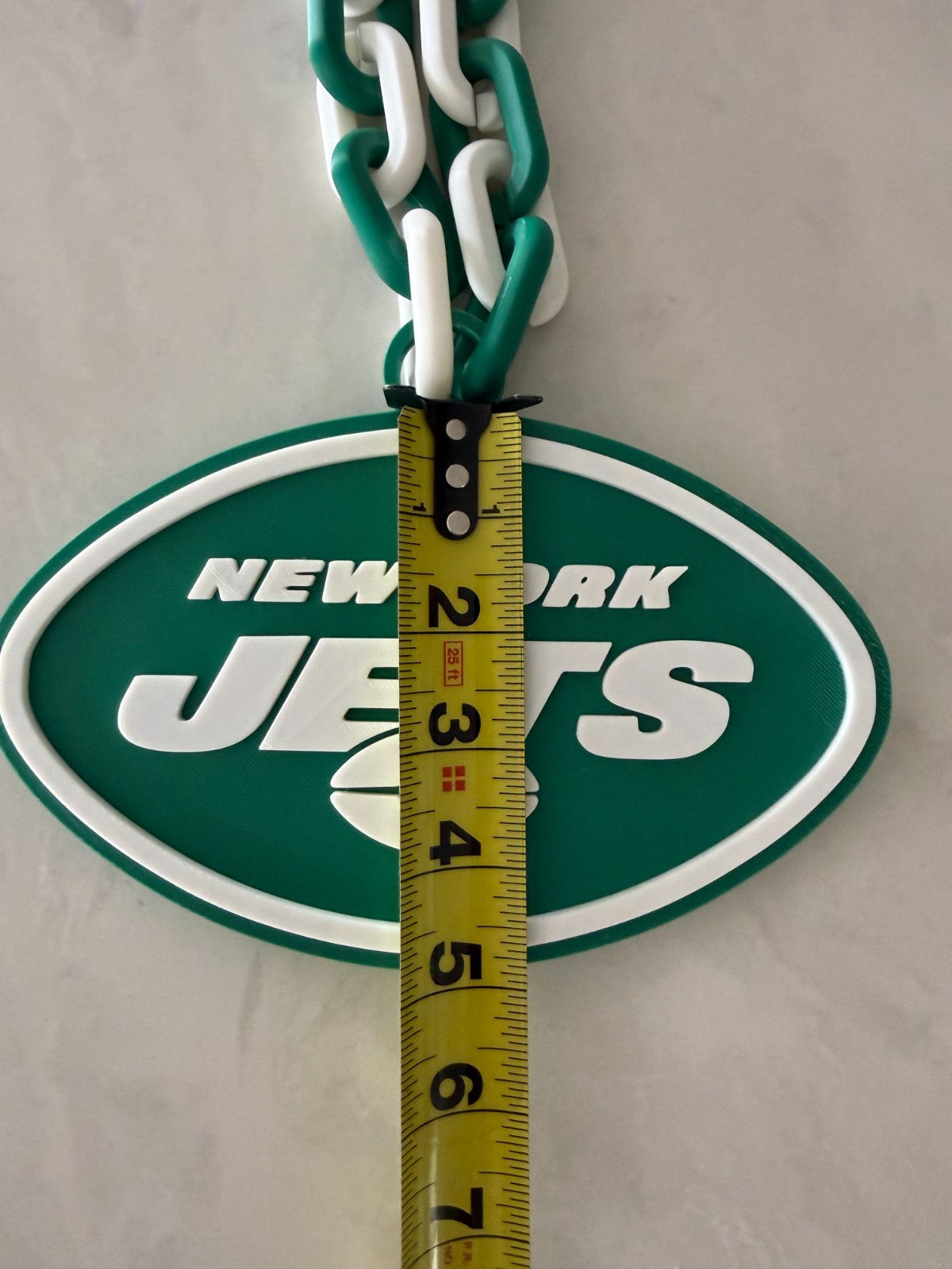 New York Jets Oversized Logo Necklace, Pendant Handmade 3D Printed