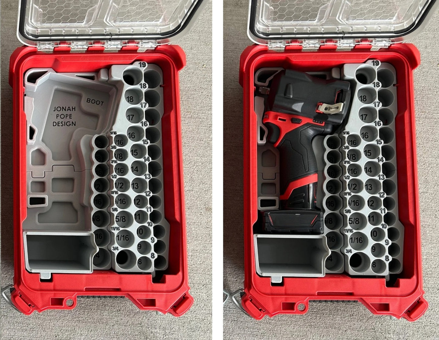 Jonah Pope Design Insert for use with Milwaukee Packout & GEN1 M12 Stubby Impact