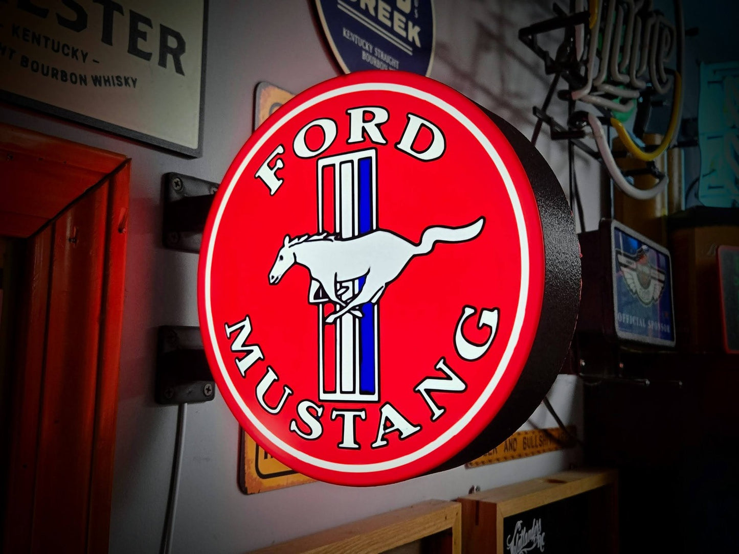 FORD MUSTANG 12 Inch Light Box LED Sign 3D Printed Wall Decor Man Cave Garage