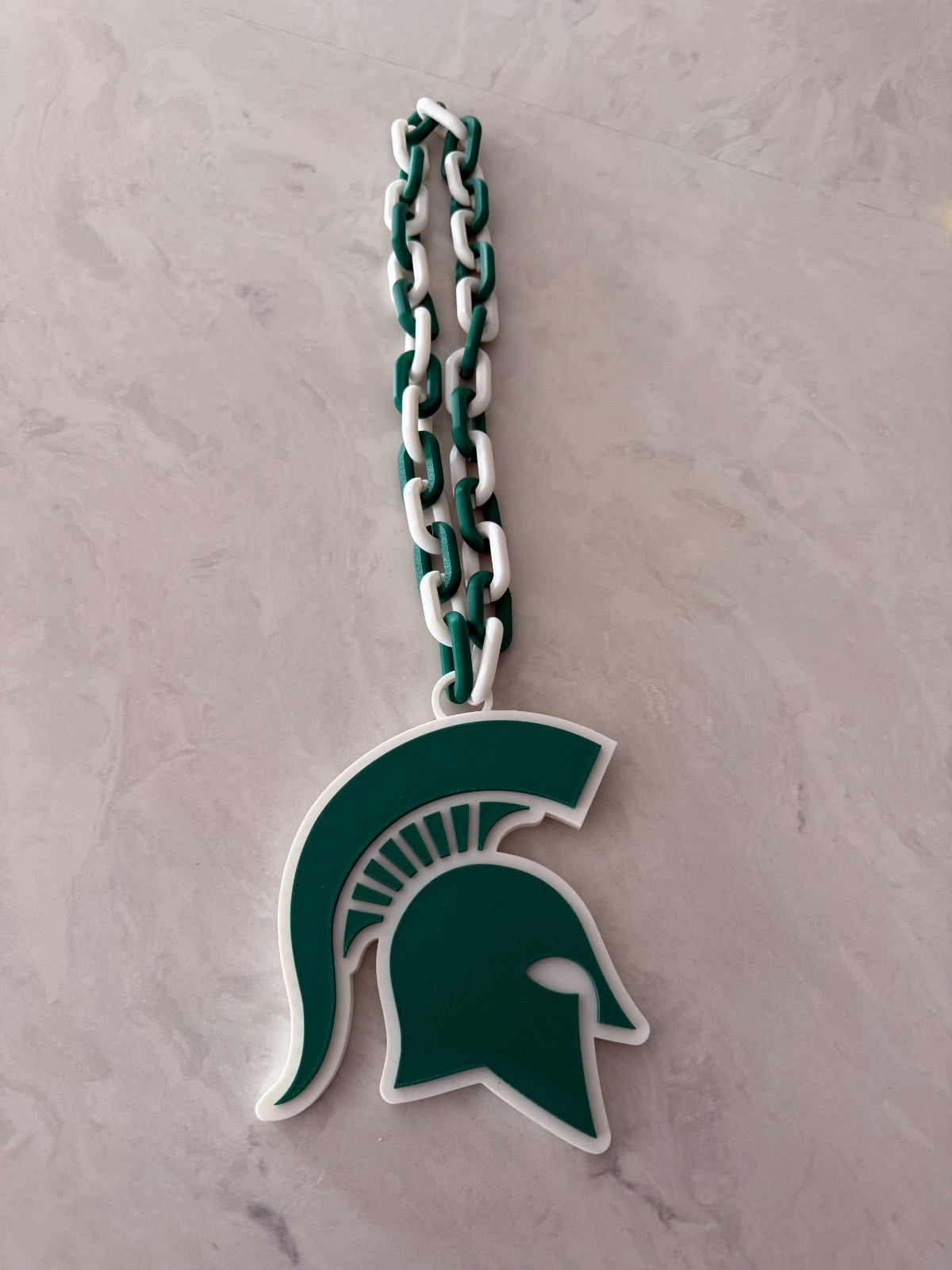Michigan State Spartans Logo Oversized Necklace, Pendant Chain Handmade
