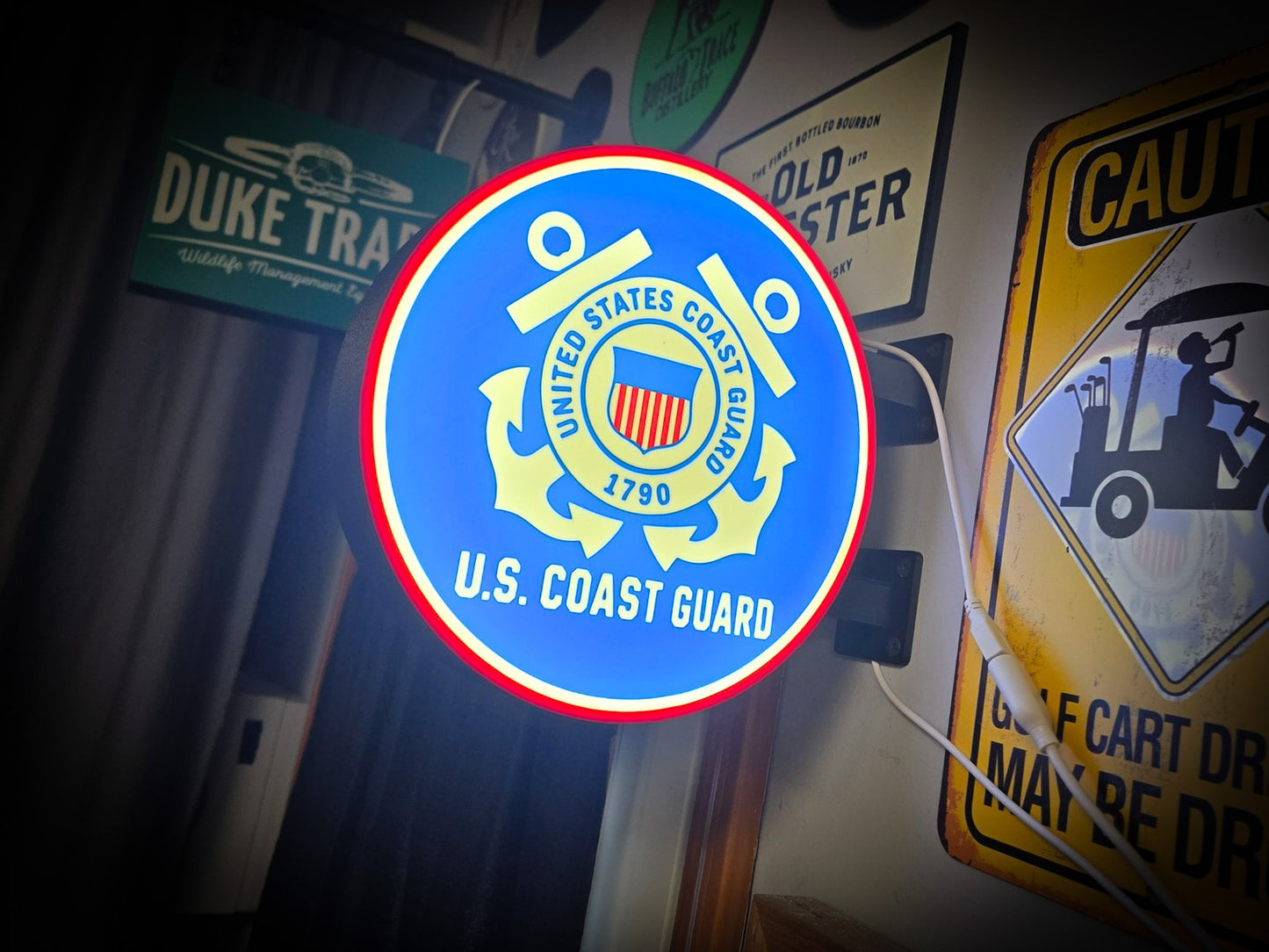 U.S. COAST GUARD 12 Inch Light Box LED Sign 3D Printed Wall Decor Man Cave