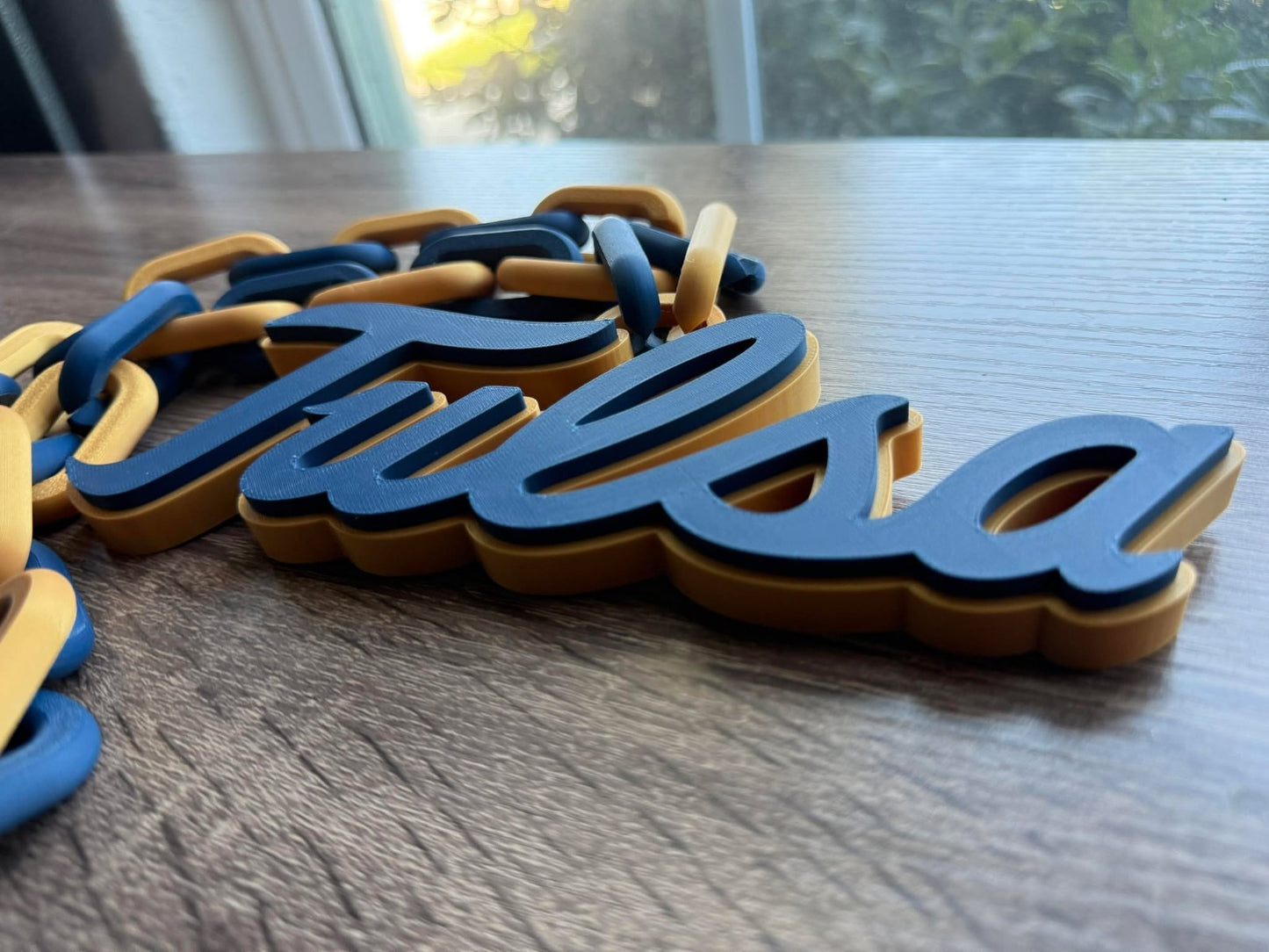 Tulsa Golden Hurricane Oversized Necklace, Pendant Chain