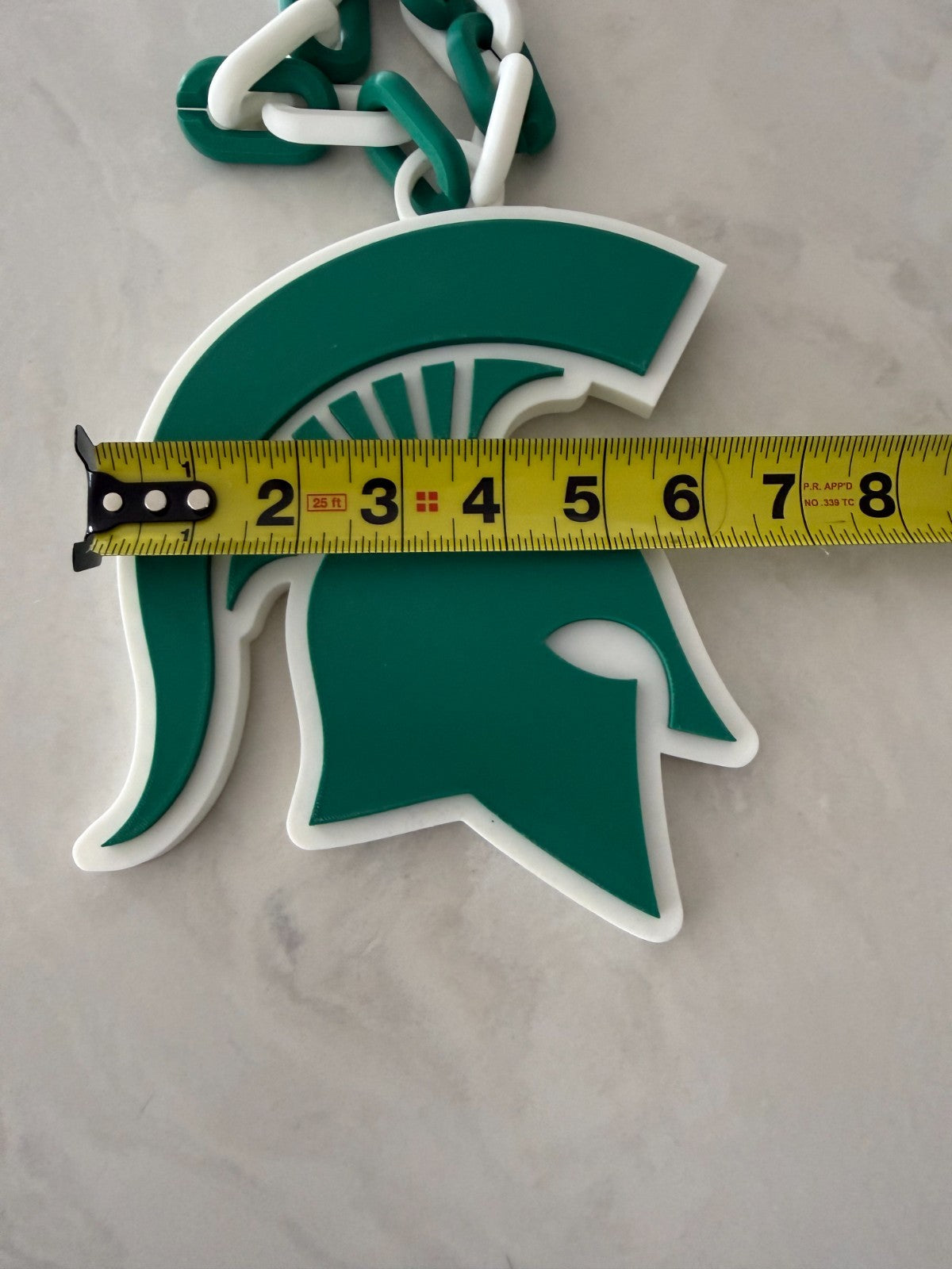 Michigan State Spartans Logo Oversized Necklace, Pendant Chain Handmade