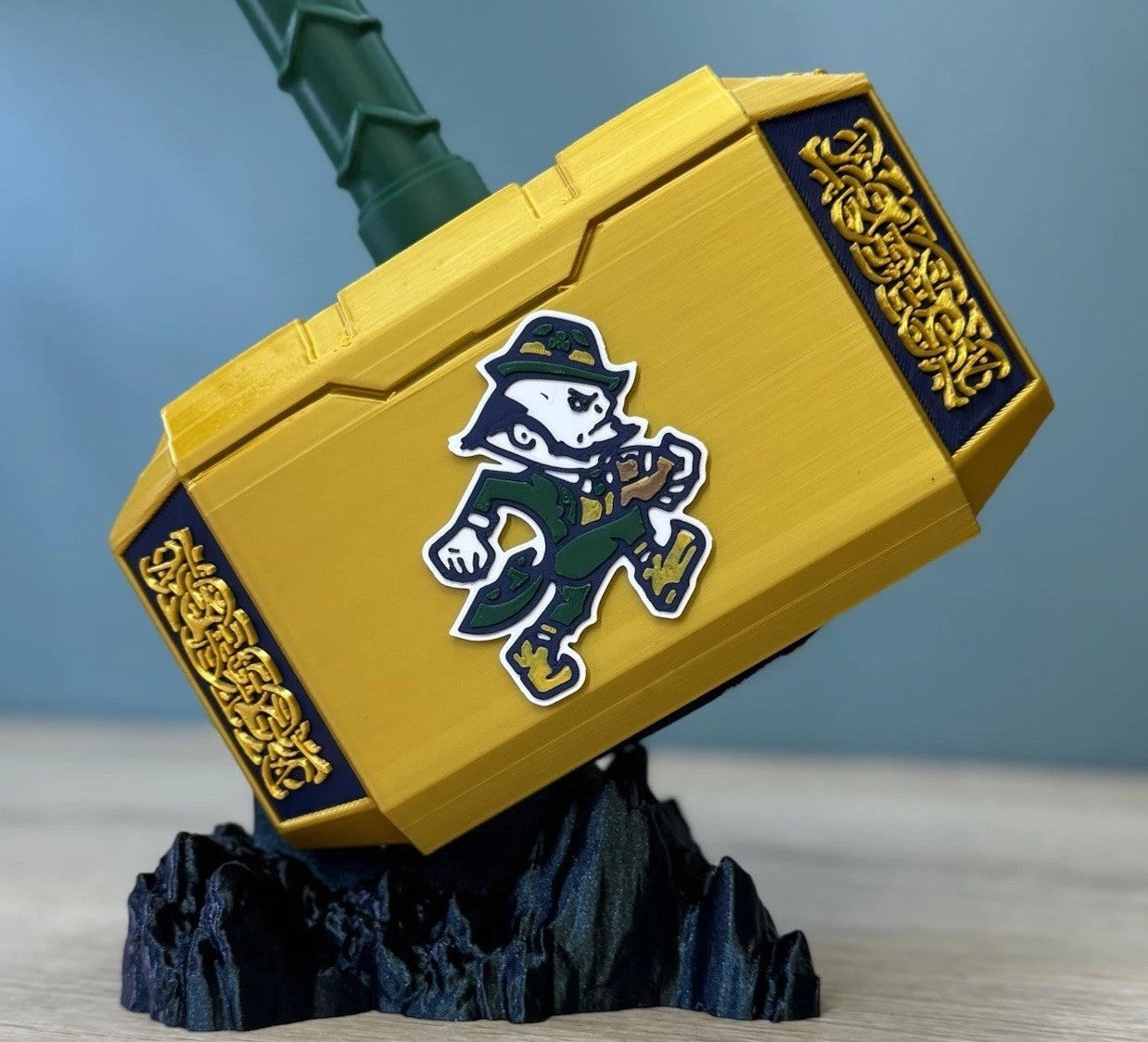 Notre Dame University Fighting Irish Thor Hammer & Rock Unique Fan Gift Man Cave