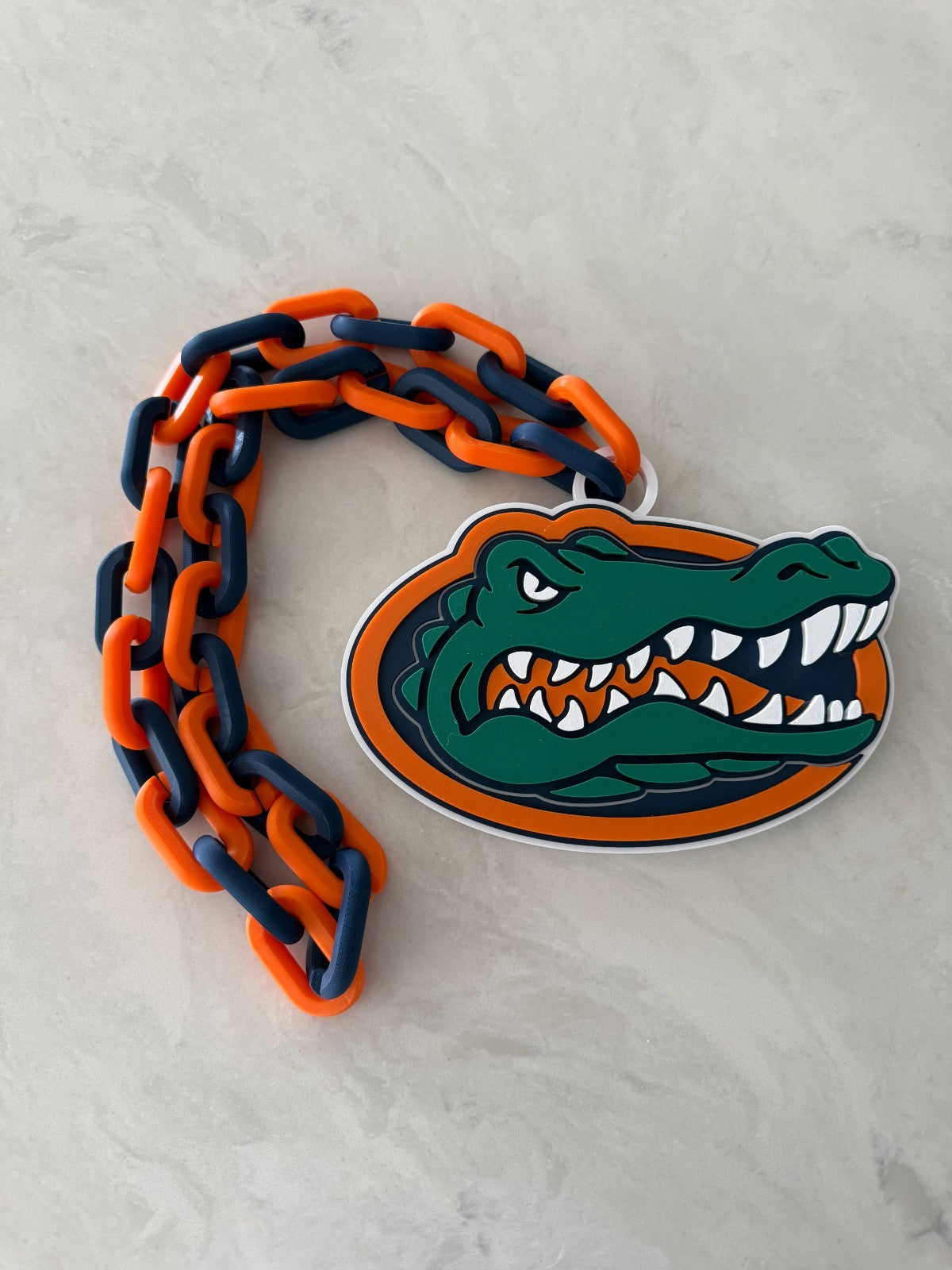 Florida Gators Logo Necklace Oversized Turnover Chain Handmade 3D Printed