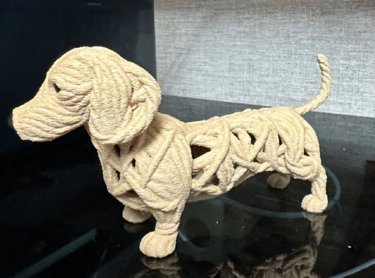 3D Printed Braided Texture Dachshund Figurine 3D Printed