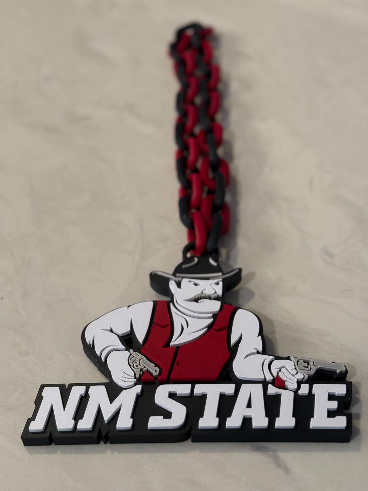New Mexico State Aggies Logo Oversized Necklace, Pendant Chain