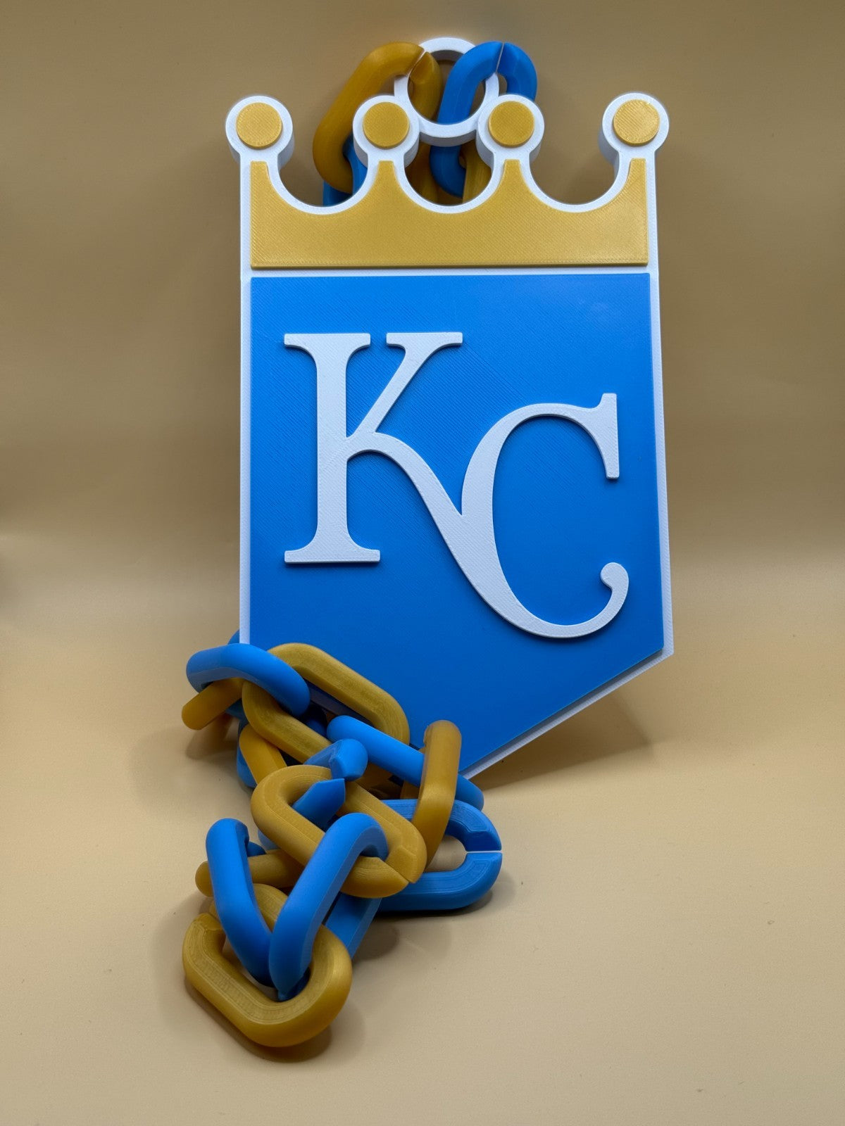 Kansas City Royals Oversized Logo Necklace Turnover Chain Handmade 3D Printed