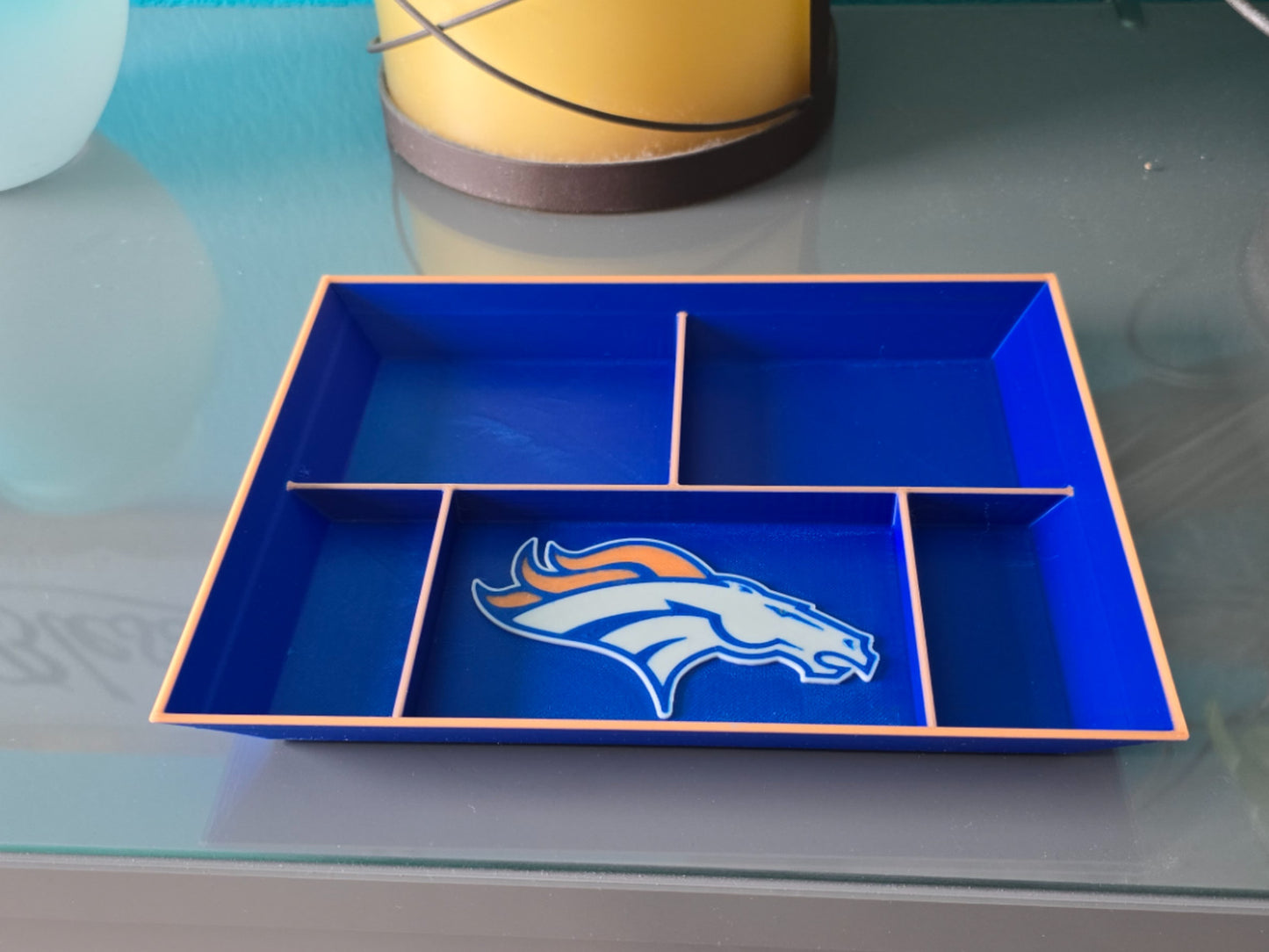 Denver Broncos EDC Dump Tray 3D Printed Valet Desk Organizer Nightstand Catchall