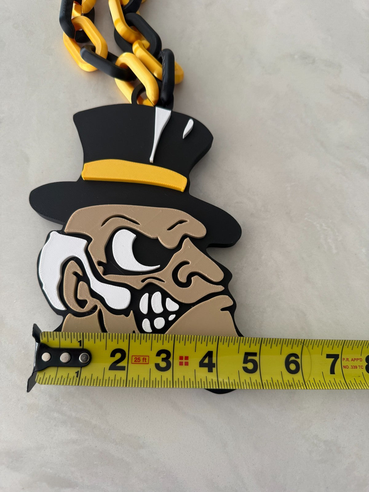 Wake Forest Demon Deacons Logo Oversized Necklace Pendant Chain HandMade 3D