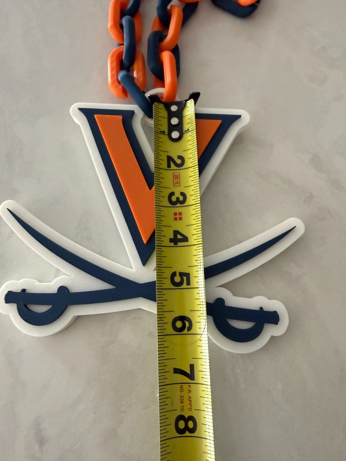 Virginia Cavaliers Logo Necklace Oversized Hype Chain Handmade 3D Printed