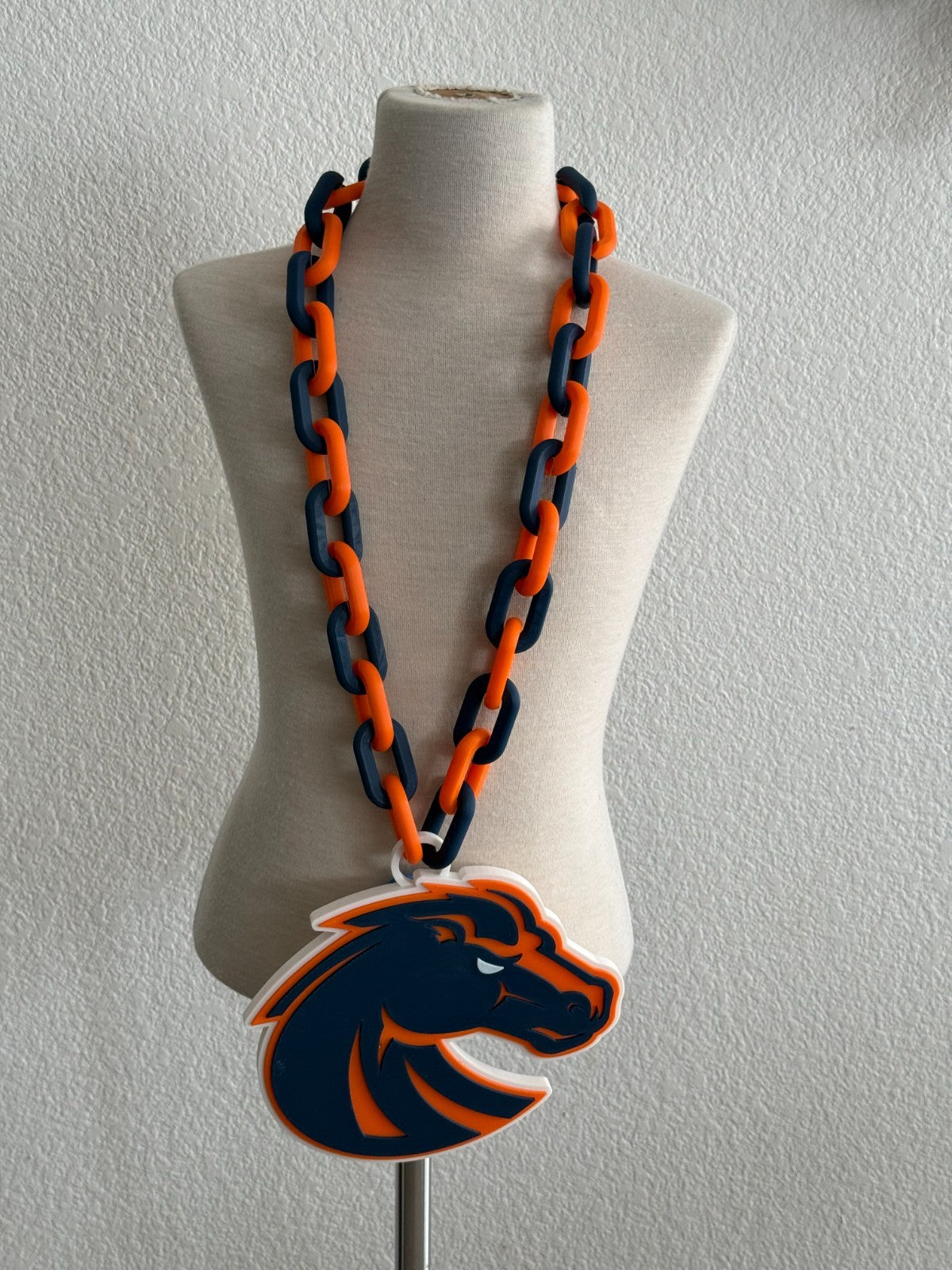 Boise State Broncos Logo Oversized Necklace Pendant Chain Handmade 3D Printed