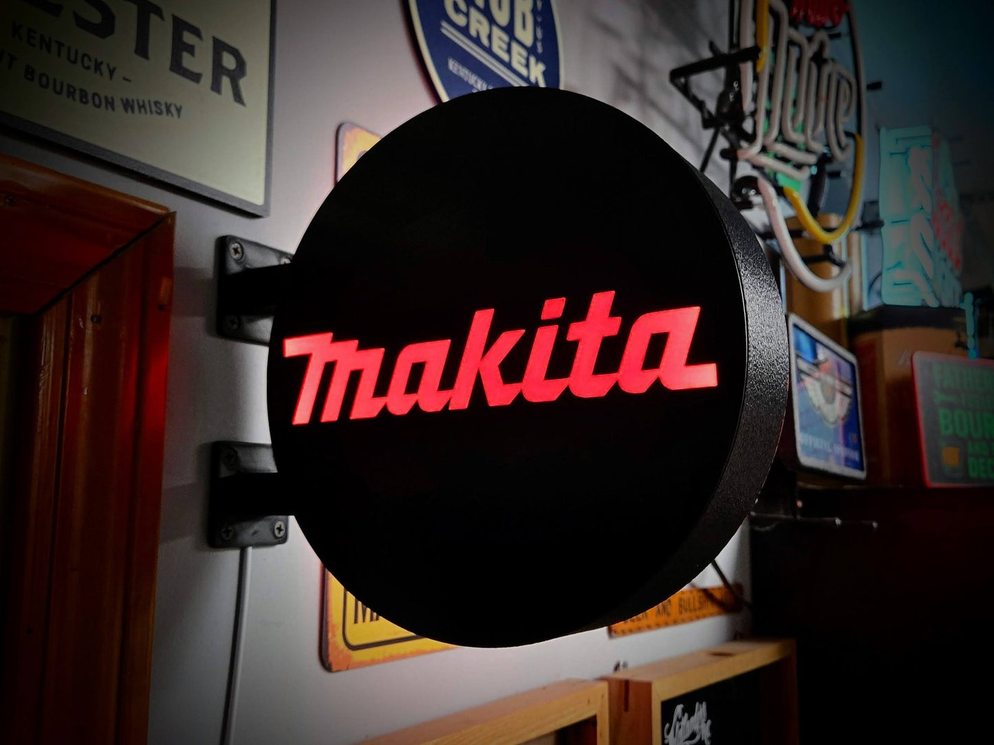 MAKITA TOOLS 12 Inch Light Box LED Sign 3D Printed Wall Decor Man Cave Garage