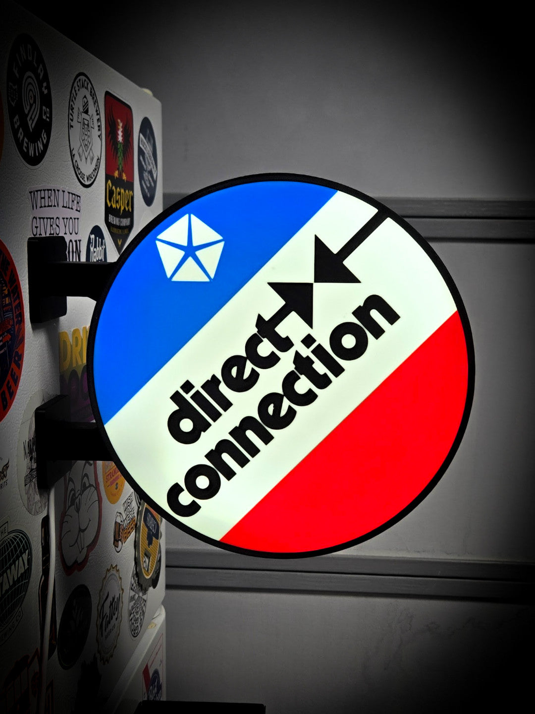 DIRECT CONNECTION MOPAR 12 Inch Light Box LED Sign 3D Printed Wall Decor