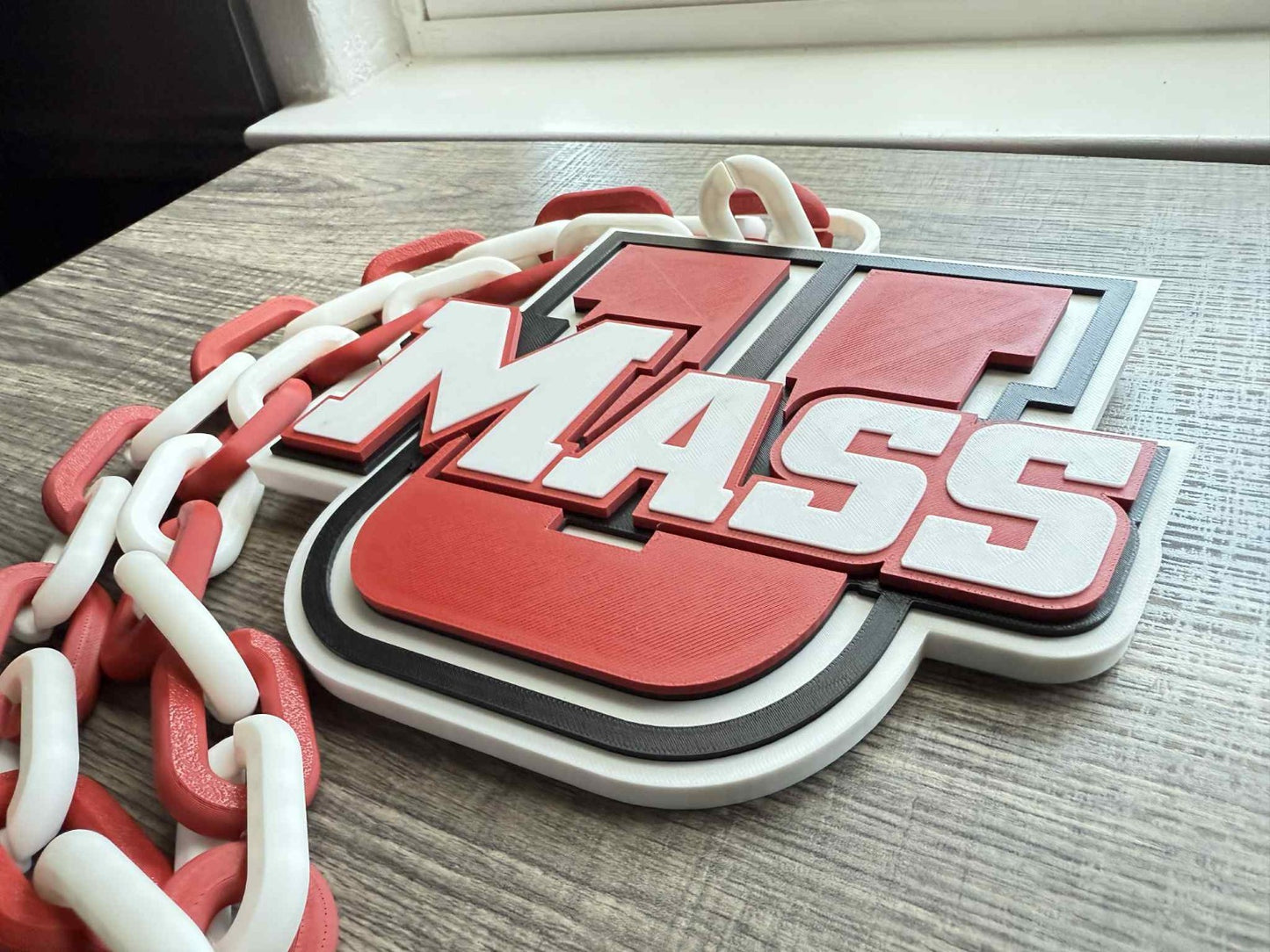 Massachusetts Minutemen Logo Oversized Necklace, Pendant Chain