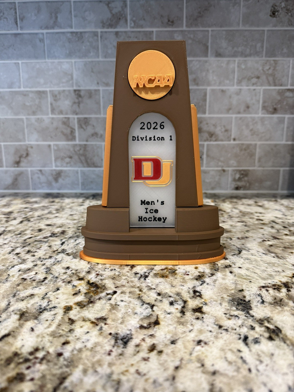 Denver pioneers 2026 hockey national championship trophy 3d printed custom