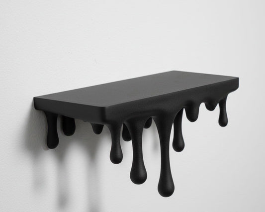 Modern Dripping Effect Floating Shelf - Custom 3D Printed Wall Decor