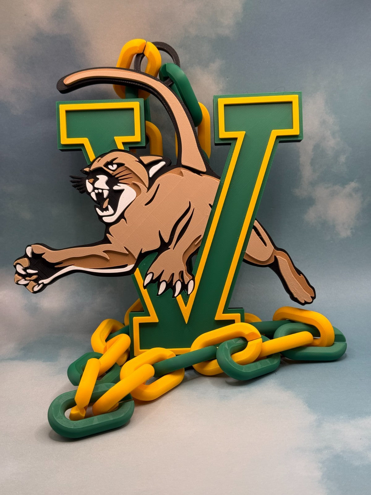Vermont Catamounts Oversized Necklace, Hype Chain Handmade 3D Printed