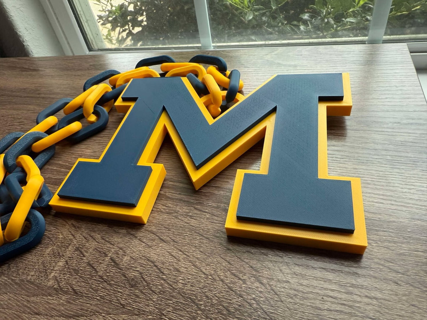 Michigan Wolverines Oversized Necklace, Pendant Chain
