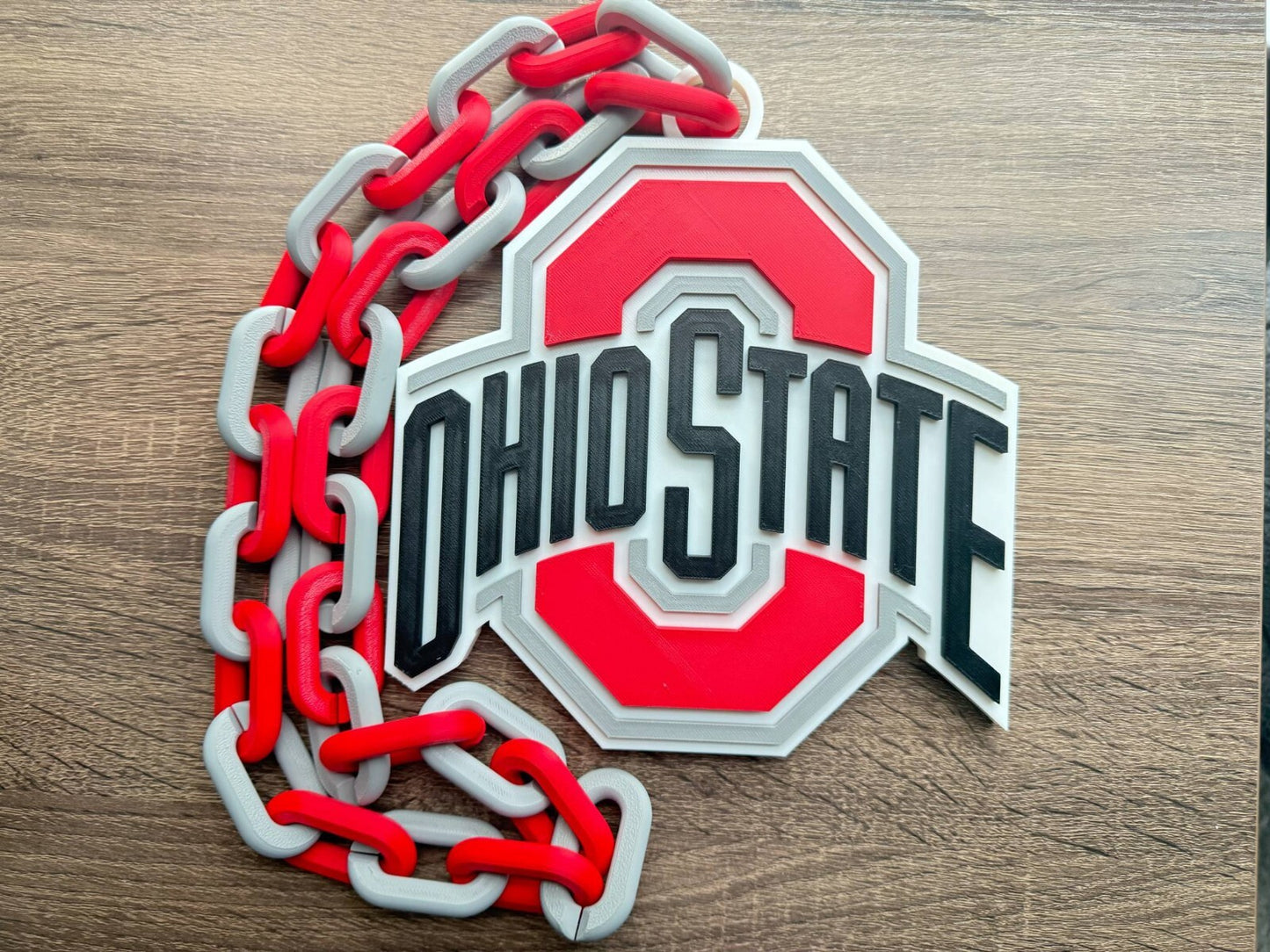 Ohio State Buckeyes Oversized Necklace,  Sports Chain [Made To Order]