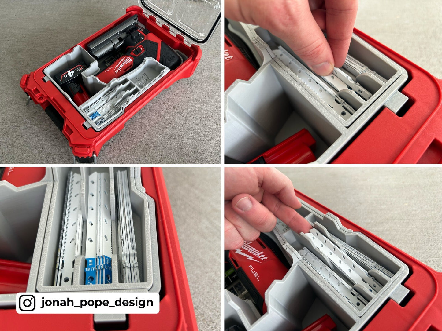Milwaukee Packout Insert for M12 Fuel Jigsaw | Jonah Pope Design (Insert-only)