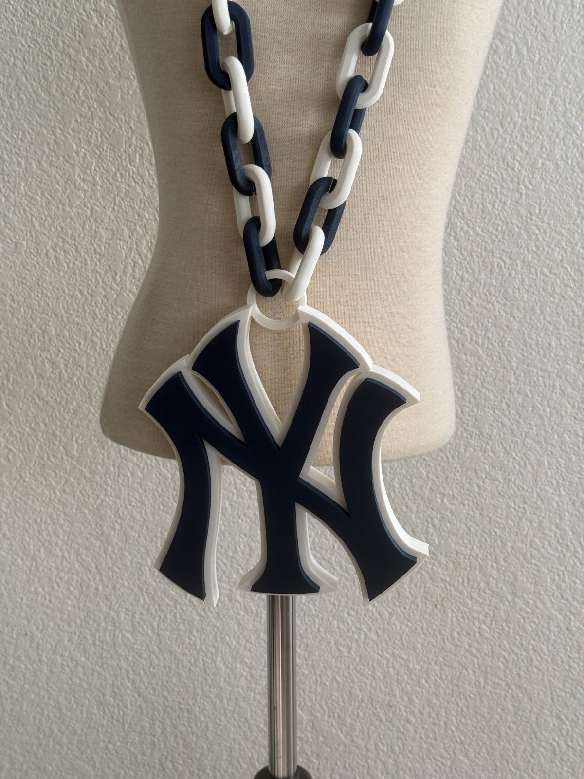 New York Yankees Oversized Necklace, Logo Pendant Handmade 3D Printed
