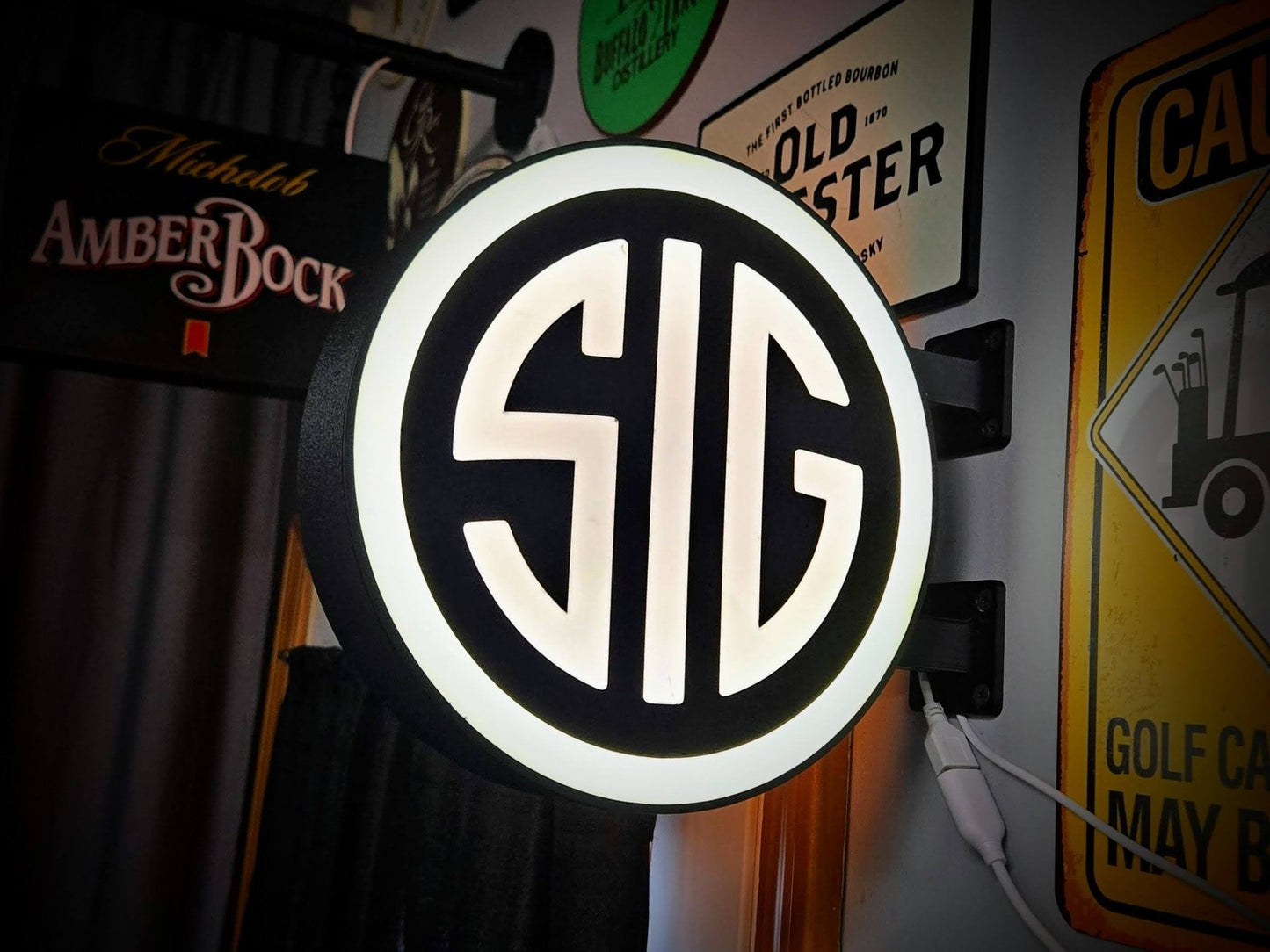 SIG Sauer 2-Sided 12 Inch Light Box LED Sign 3D Printed Wall Decor Man Cave