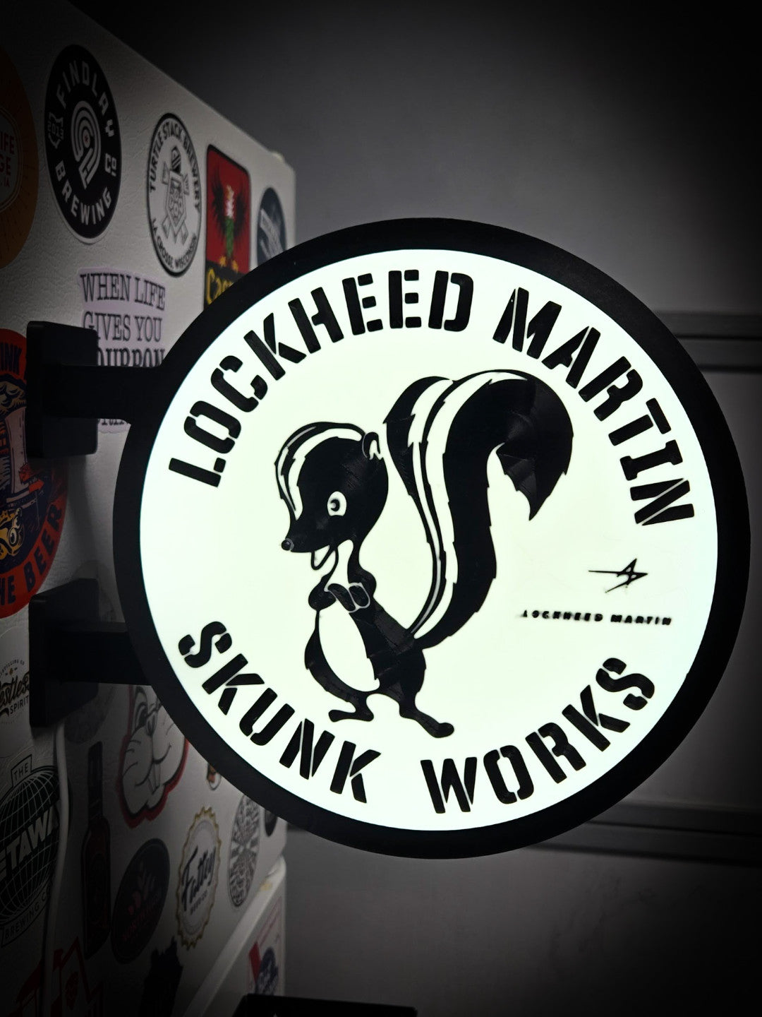 LOCKHEED MARTIN SKUNK WORKS 12 Inch Light Box LED Sign 3D Printed Wall Decor