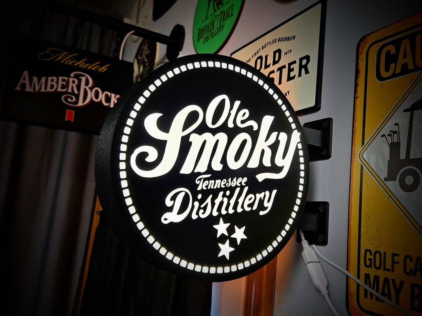 OLE SMOKY DISTILLERY 12 Inch Light Box LED Sign 3D Printed Wall Decor Man Cave