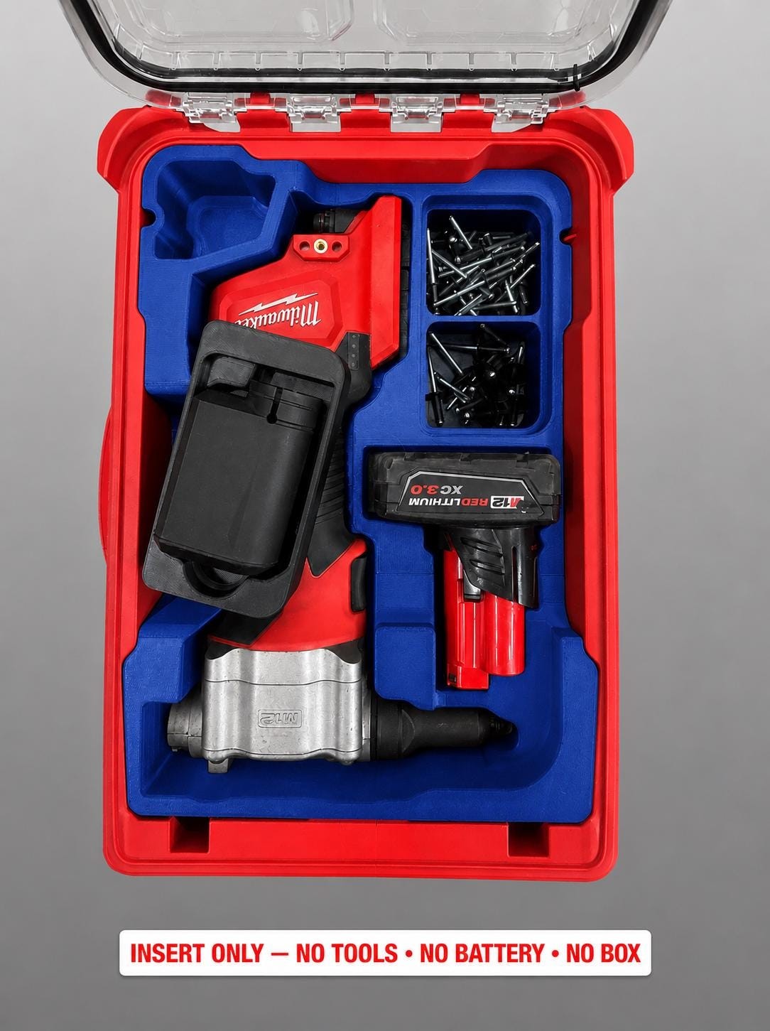Milwaukee Packout Insert for M12 Cordless Rivet Tool | 3D Printed Organizer