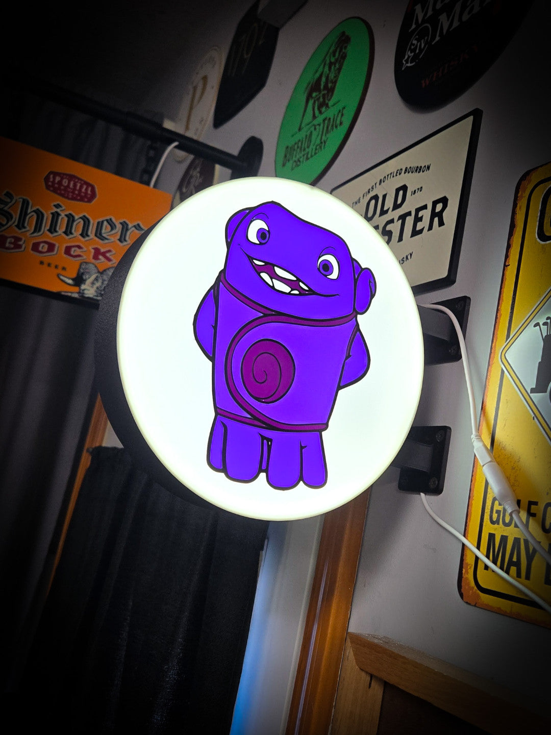 OH (Home) 12 Inch Light Box LED Sign 3D Printed Wall Decor Man Cave Garage