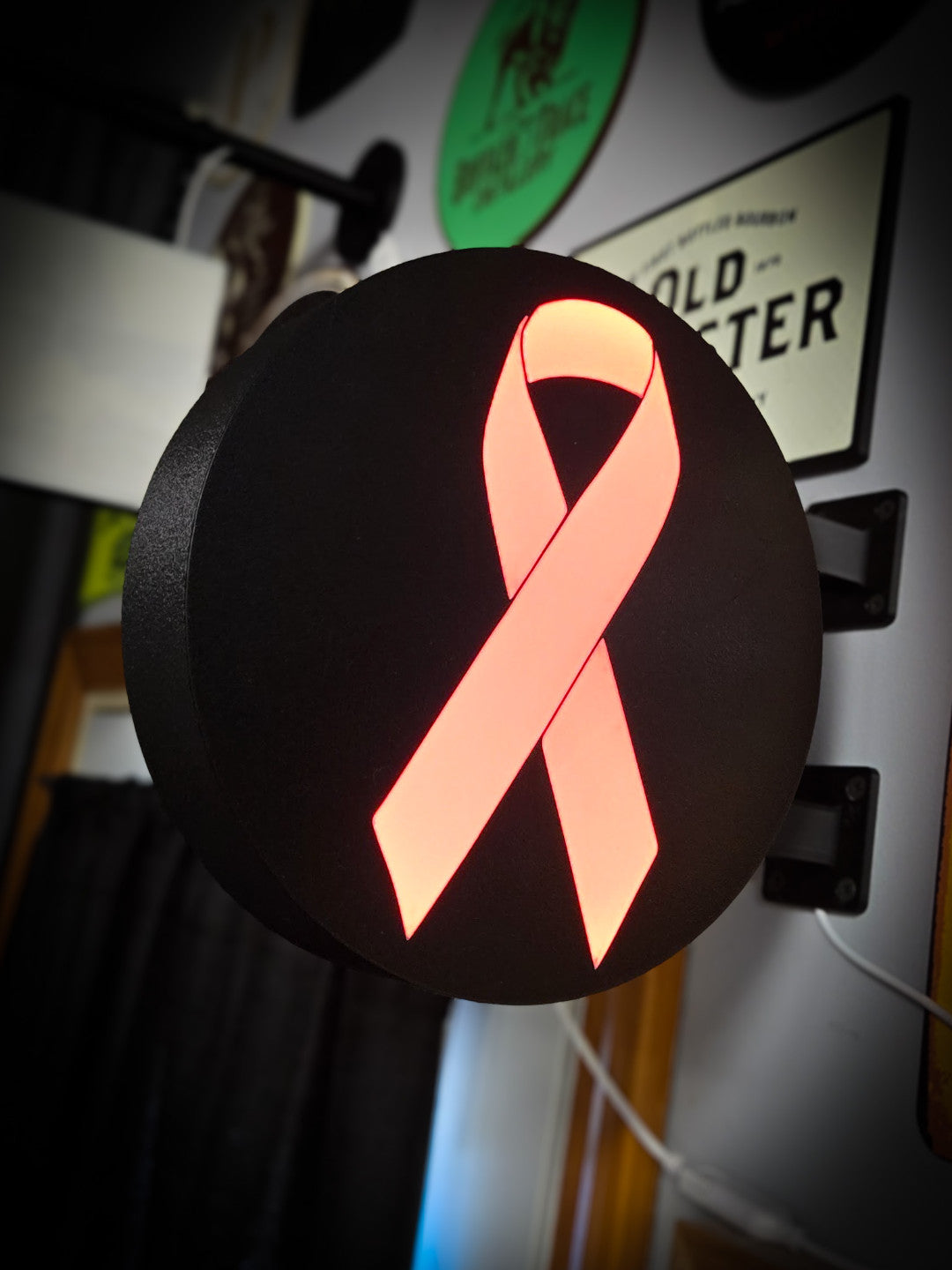 CANCER AWARENESS RIBBON 12 Inch Light Box LED Sign 3D Printed Wall Decor