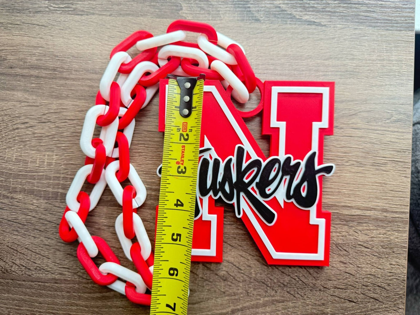 Nebraska Cornhuskers Oversized Necklace, Hype Chain [Made To Order]