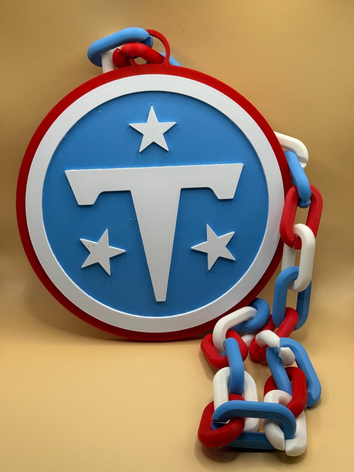 Tennessee Titans Hype Oversized Logo Pendant Turnover Chain HandMade 3D Printed