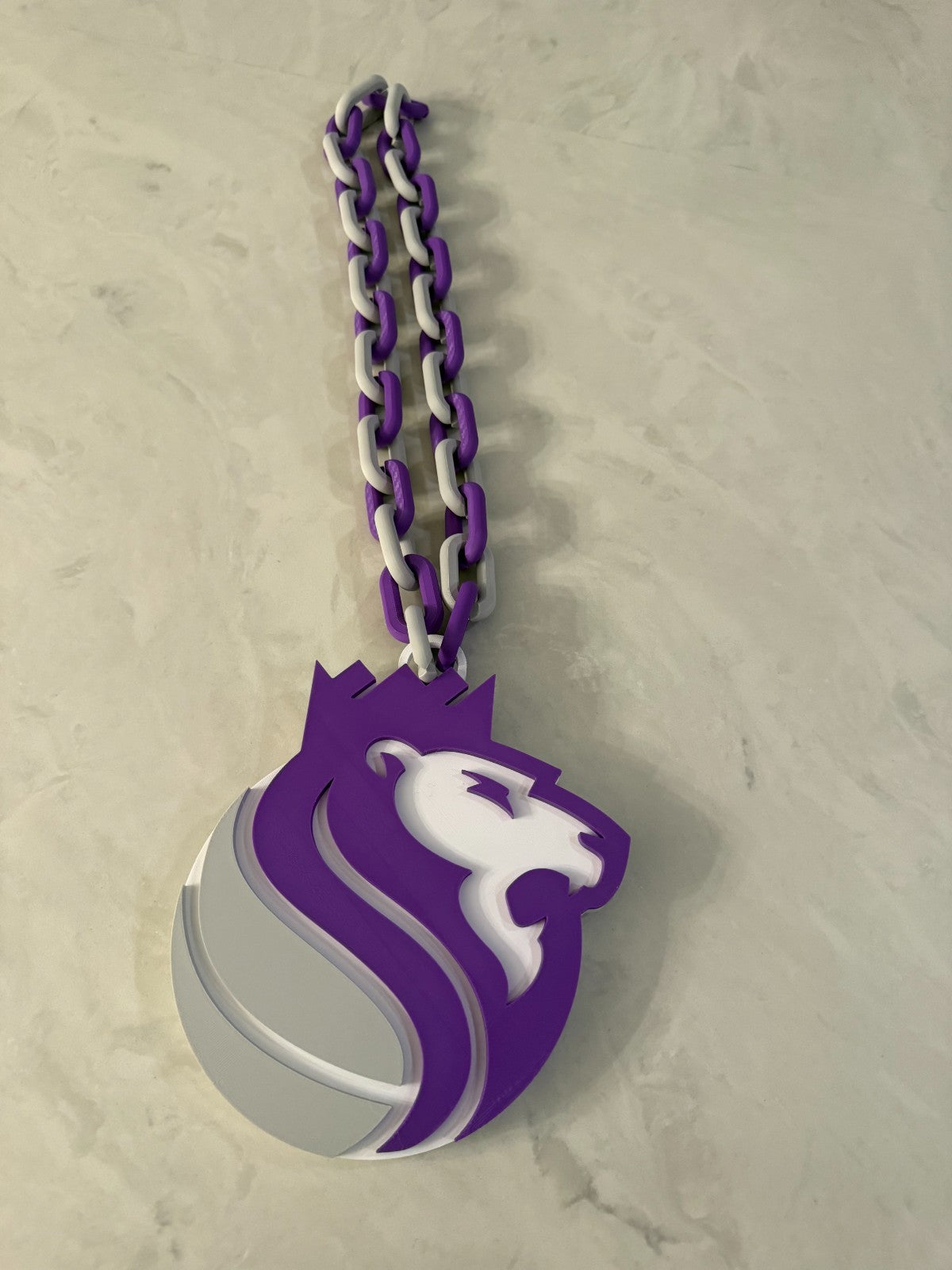 Sacramento Kings Oversized Necklace Pendant Turnover Chain handmade 3D Printed