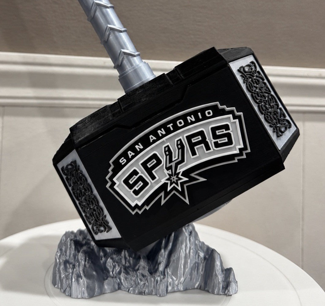San Antonio Spurs 13” Thor Hammer & Rock NBA Unique Fan Gifts Man Cave Office