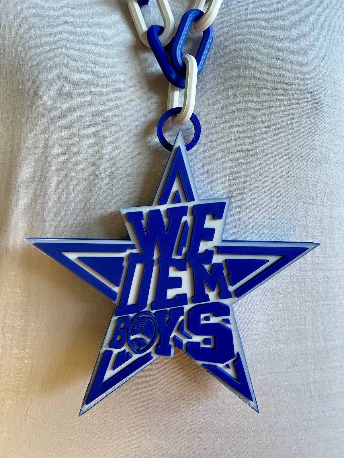 We Dem Boys XL Dallas Cowboys Chain 42 Long Statement Fan Necklace NFL Football