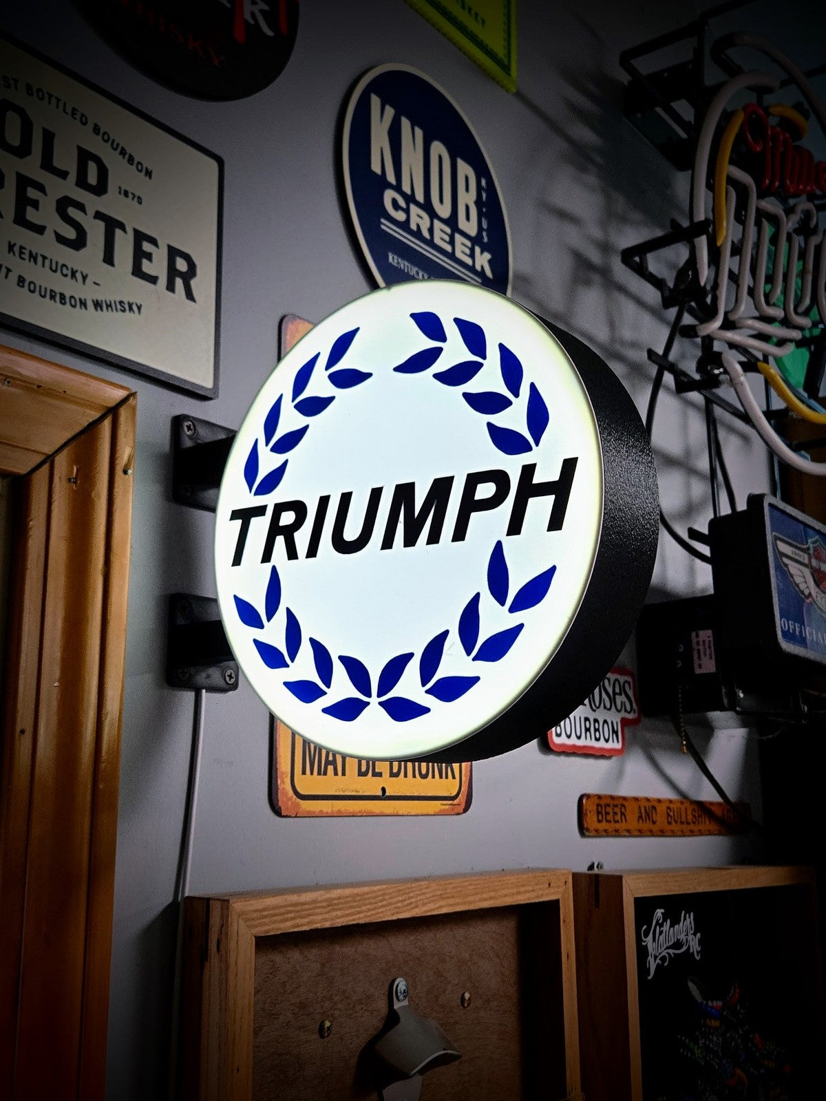 TRIUMPH LAUREL 12 Inch Light Box LED Sign 3D Printed Wall Decor Man Cave Garage