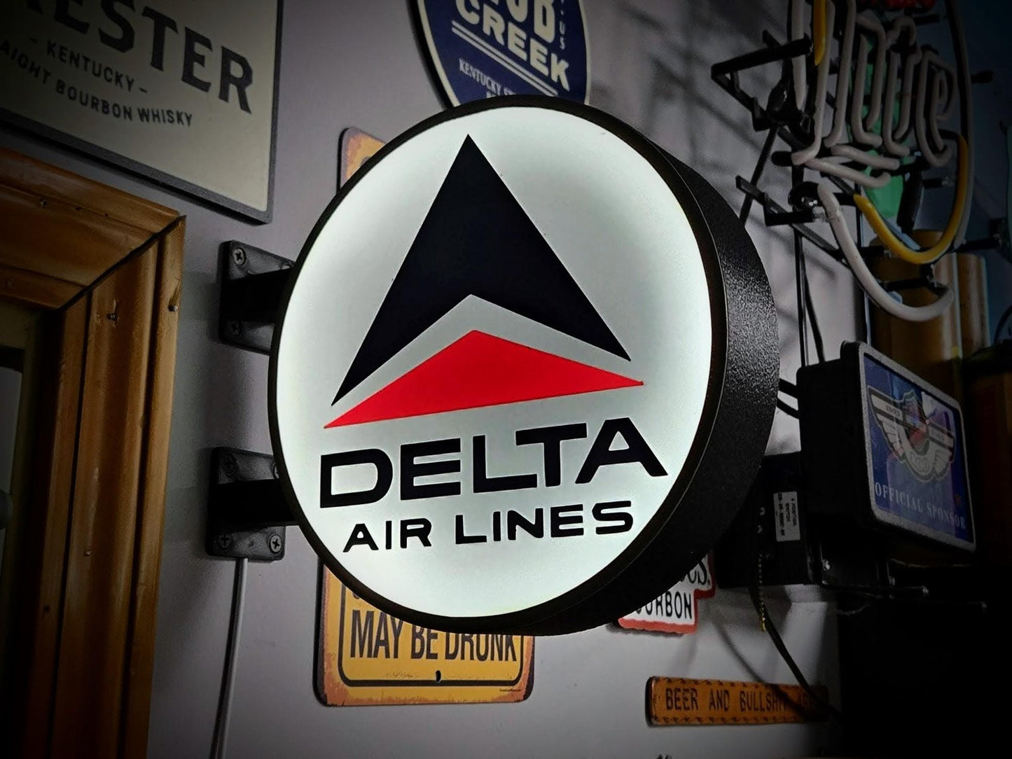 DELTA Airlines 12 Inch Light Box LED Sign 3D Printed Wall Decor Man Cave Garage
