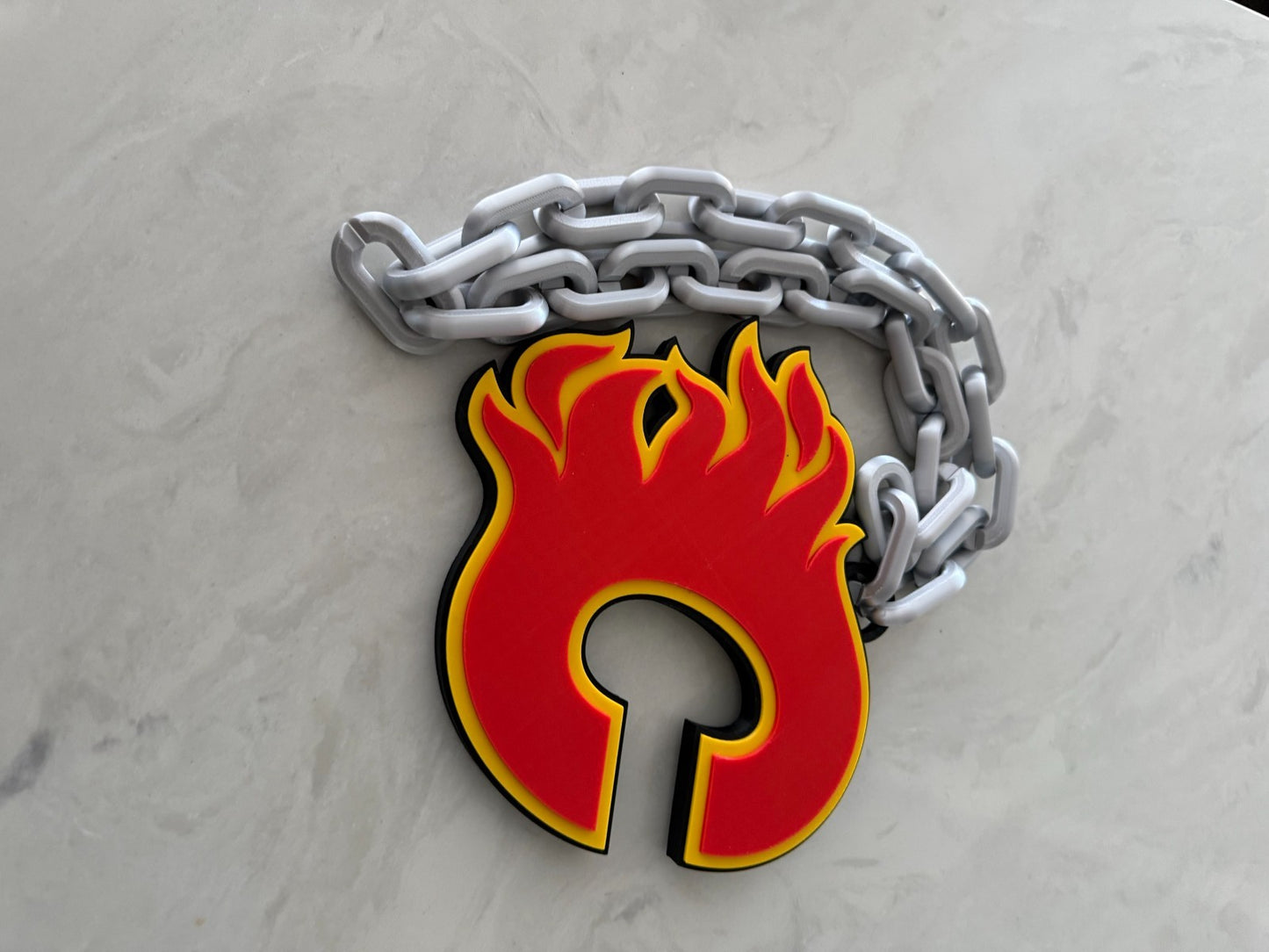 Calgary Flames Oversized Necklace, Fan Hype Chain "C" of Red!