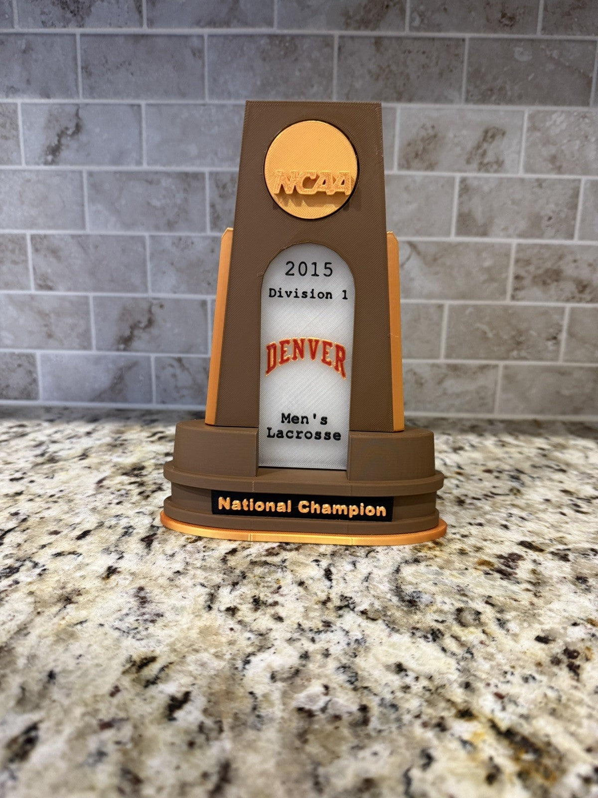 Denver pioneers 2015 lacrosse national champion  3d print custom
