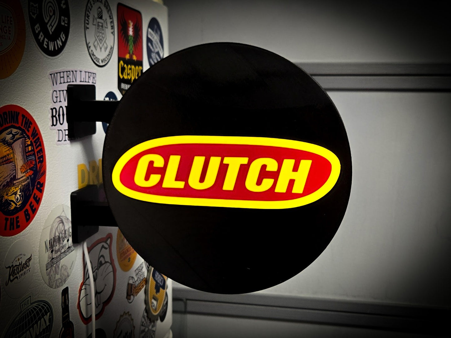 CLUTCH 12 Inch Light Box LED Sign 3D Printed Wall Decor Man Cave Garage